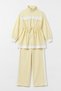 Stripe Detailed Waist Gathered Suit 89140 - Yellow - 4