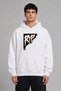 Graffiti Rip Design Pre-Printed Oversize White Hooded Sweatshirt