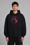 Pole Dancer Design Pre-Printed Oversize Black Hooded Sweatshirt