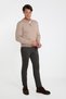 Men's Beige Melange Wool Standard Fit Regular Cut Polo Collar Knitwear Sweater - 4