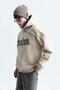 Boxy Fit Printed Hooded Sweatshirt - 3