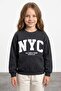 3 Thread Nyc Printed Crew Neck Unisex Kids Sweatshirt - 2