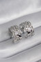 Brass Silver Color Zircon Stone Chain Model Women's Earrings