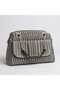Gray Self-Patterned Women's Bag with Gold Detail and Soft Texture - with Crossbody Strap - 2