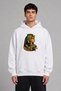 Beautiful Egyptian Design Pre-Printed Oversize White Hooded Sweatshirt