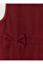 Red plaid bow girl dress - 4