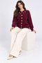Women's Pearl Detailed 7-Button Crew Neck Feathered Knitwear Jacket - 2