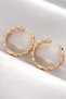 Brass Gold Color Chain Model Hoop Earrings