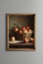 Red and Yellow Apples in a Wicker Basket - Vintage Patterned Painting - Fine Model