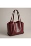 Burgundy Soft Leather Shoulder Bag 31X24 cm Daily Women's Bag with Extra Makeup Bag - 4