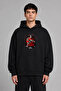 Muay Thai 01 Design Pre-Printed Oversize Black Hooded Sweatshirt