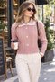 Argyle Patterned Shirt Collar Women's Knitwear Sweater - 2