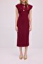 Draped Dress with Gold Button Detail - 4