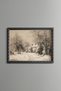 Cottage among Snowy Trees - Vintage Patterned Painting - Fine Model