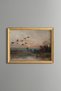 Birds Flying at Sunset - Vintage Patterned Painting - Fine Model
