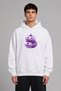 Pumpkins Design Pre-Printed Oversize White Hooded Sweatshirt