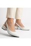 Evia White Skin Heeled Shoes - 4