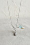 Brass Silver Color Row Zircon Stone Model Women's Necklace -