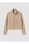 Two Mt Shop Quality Lcw Everyday Beige Cashew Patterned Loose & Baggy Women's Jacket - 6