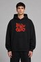 All for His Design Pre-Printed Oversize Black Hooded Sweatshirt