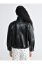 Two Mt Shop Quality Xside Black Stand Collar Women's Leather Look Coat - 6