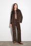 Wide Leg Corduroy Trousers - Brown - 4