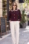 Argyle Patterned Shirt Collar Women's Knitwear Sweater - 4