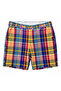 Men's Multicolor Plaid Cargo-Style Shorts