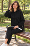 Casual Style Comfortable Piece - Women's Black Kangaroo Pocket Side Zipper Hooded Sweatshirt - 4