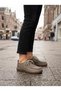 Mink Nubuck Leather Lace-Up Women's Casual Shoes - 2