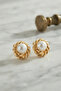 316L Steel Gold Color Pearl Model Women's Earrings - - 2