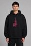 High Buildings 1 Design Pre-Printed Oversize Black Hooded Sweatshirt
