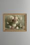White Flowers and Green Porcelain Tea Set - Vintage Patterned Painting - Fine Model
