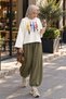 Women's Seasonal Cupra Pique Fabric Elastic Waist Shalwar Trousers 374 - Premium Series - 3