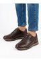 Men's Brown Genuine Leather Orthopedic Non-Slip Sole Casual Shoes - 2