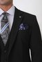 Slim Fit Double Slit Flexible Wool Black Vest Suit Tk 958 - 6