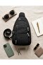 Women's Black Parachute Fabric Crossbody Shoulder Bag with 5 Zippered Compartments 20X29 cm - - 4