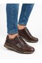 Men's Brown Genuine Leather Orthopedic Non-Slip Sole Casual Shoes