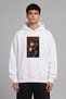 Blindfolded Horse Carpet Design Pre-Printed Oversize White Hooded Sweatshirt