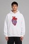 Listen to Your Design Pre-Printed Oversize White Hooded Sweatshirt