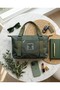 Khaki Parachute Fabric Large Size Shoulder Bag -