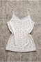 Women's Cotton Basic Strawberry Patterned Lace Detailed Thin Strap V-Neck Undershirt - 2