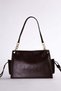 Textured Shoulder Bag with Side Pockets Dark Brown - 2
