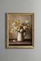 Colorful Wild Flowers in a White Jug - Vintage Patterned Painting - Fine Model