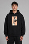 My Love Coffee Design Pre-Printed Oversize Black Hooded Sweatshirt