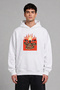 Blue-Eyed Man Design Pre-Printed Oversize White Hooded Sweatshirt