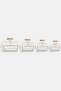 Set of 4 Glass Storage Containers, Cream Color, Leak-Proof Lids, Air Release Valves, 2620 ml + 1380 ml + 800 ml + 470 ml - 5
