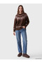 Alita City Lcw Modest Brown Knitwear Patterned Oval Neck Women's Sweater with a Difference - 2