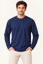 Men's Modal Soft Textured Crew Neck Long Sleeve T-Shirt Sweatshirt - Navy Blue - 2