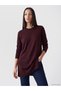 Two Mt Shop Quality Burgundy Knitwear Plain Standard & Regular Women's Tunic - 2